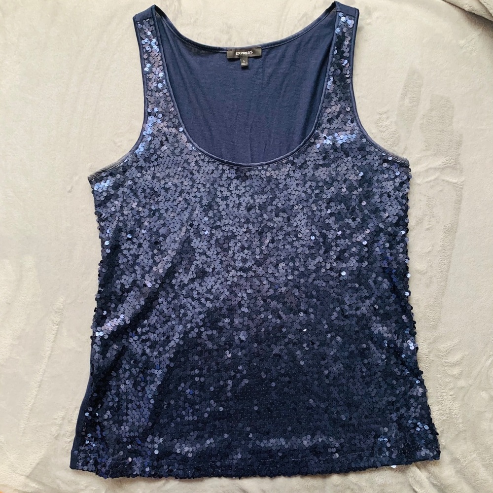 Express Sequin Tank Top EUC Size L